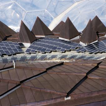 Solar panels on the roof of the Core building